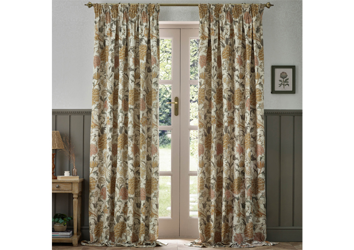 Cray Pencil Pleat, Stone/Clay - Ready Made Curtains - Image 7